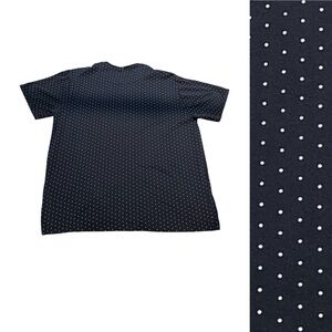 DENIM & FLOWER RICKY SINGH Men's Tee Shirt *Size L Black with White Dots Cotton